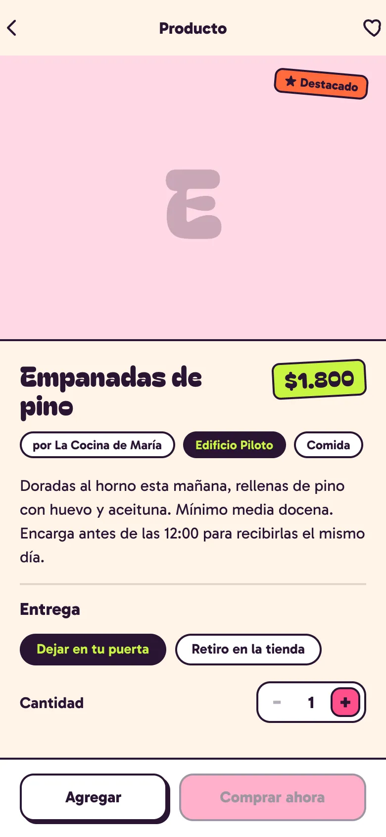 Detalle de las empanadas de pino de María del 4B